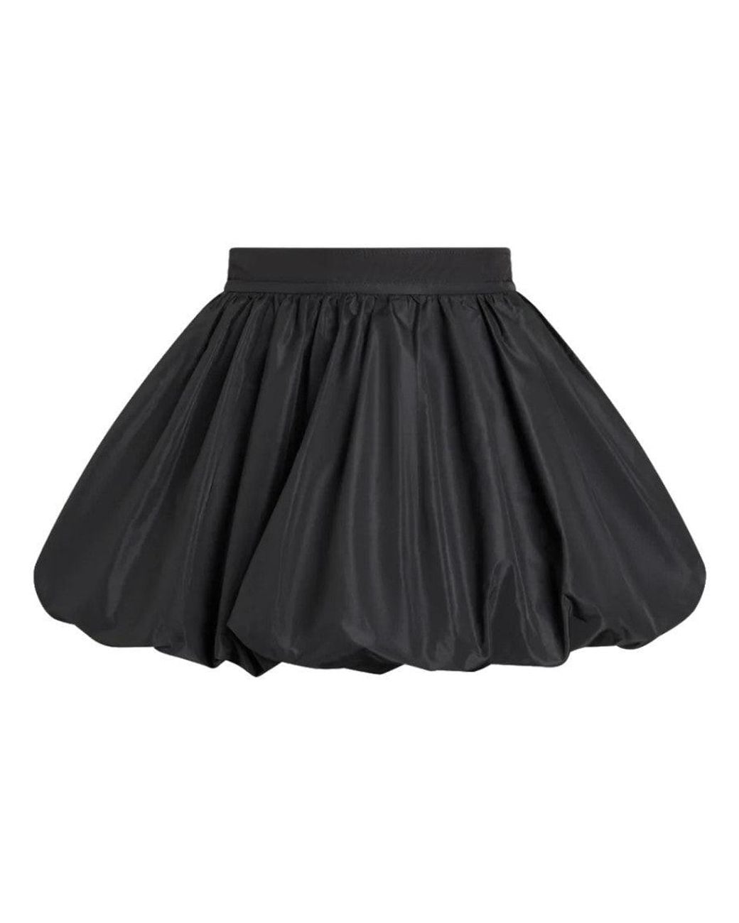 Patou Black Solid Balloon Mini Skirt