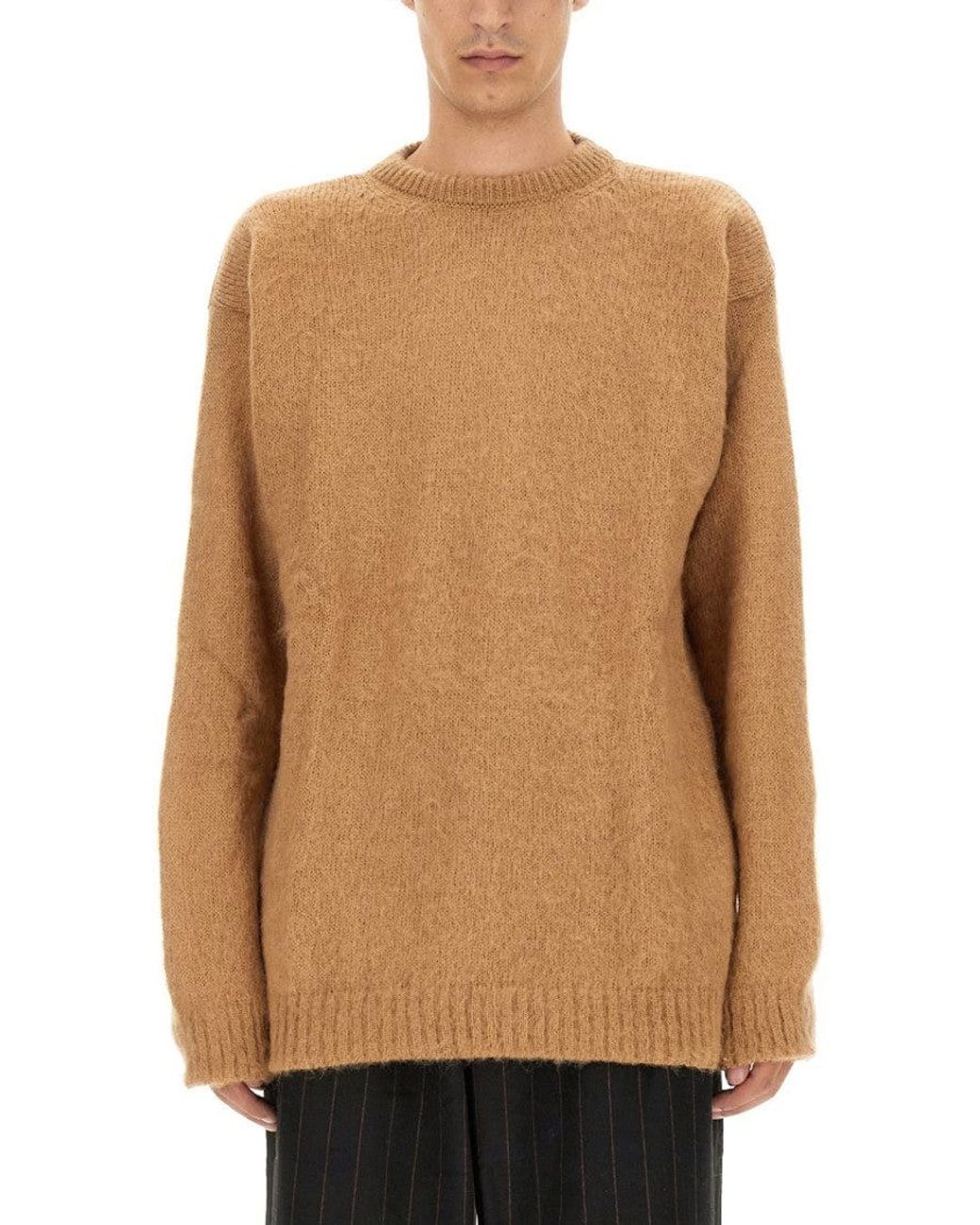 FAMILY FIRST Natural Crew Neck Sweaters for men
