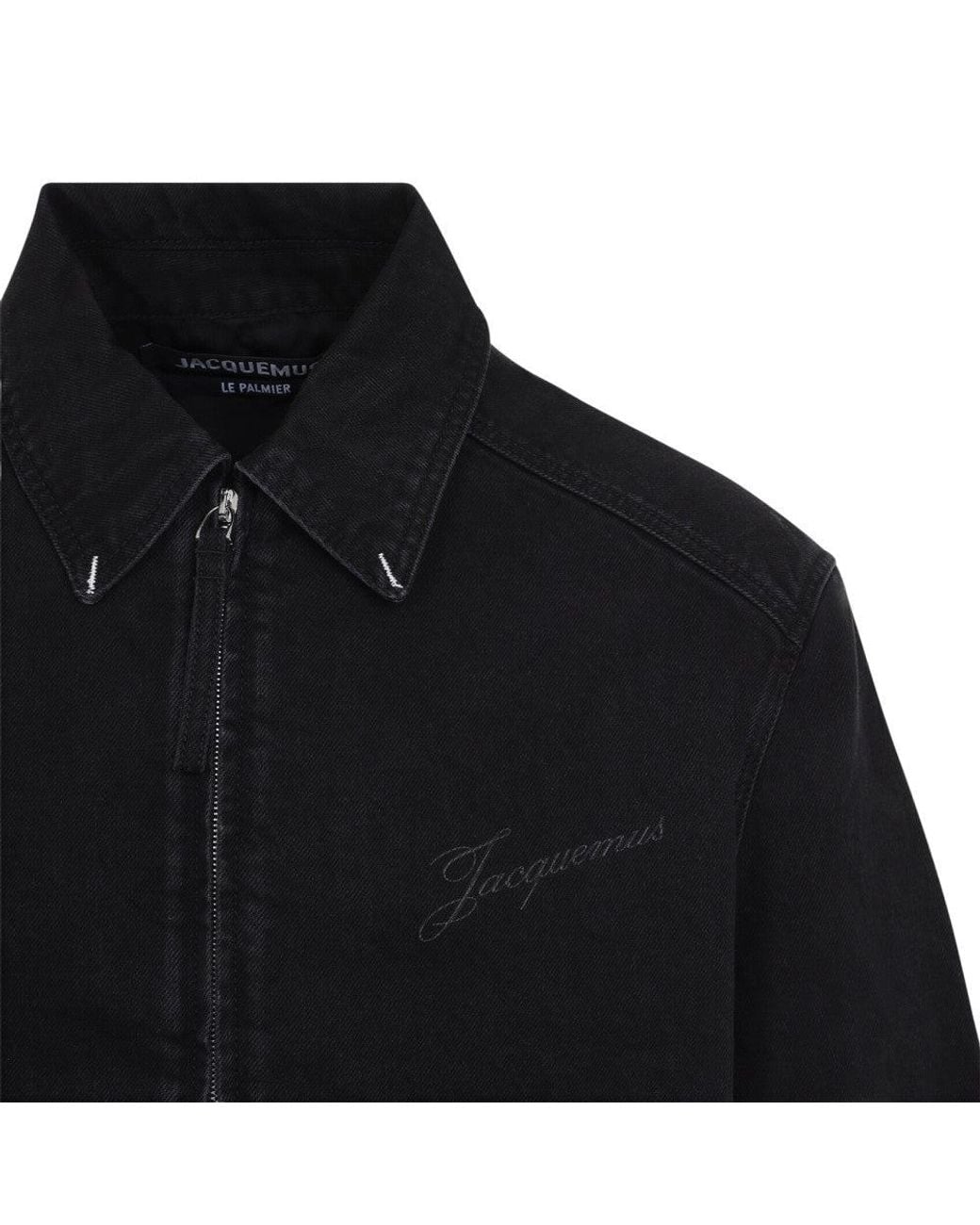 Jacquemus Black Logo Denim Jacket for men