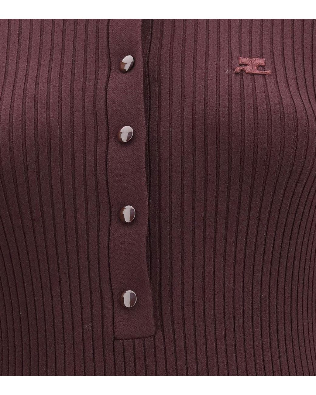 Courreges Purple Shirt Collar Maxi Dress
