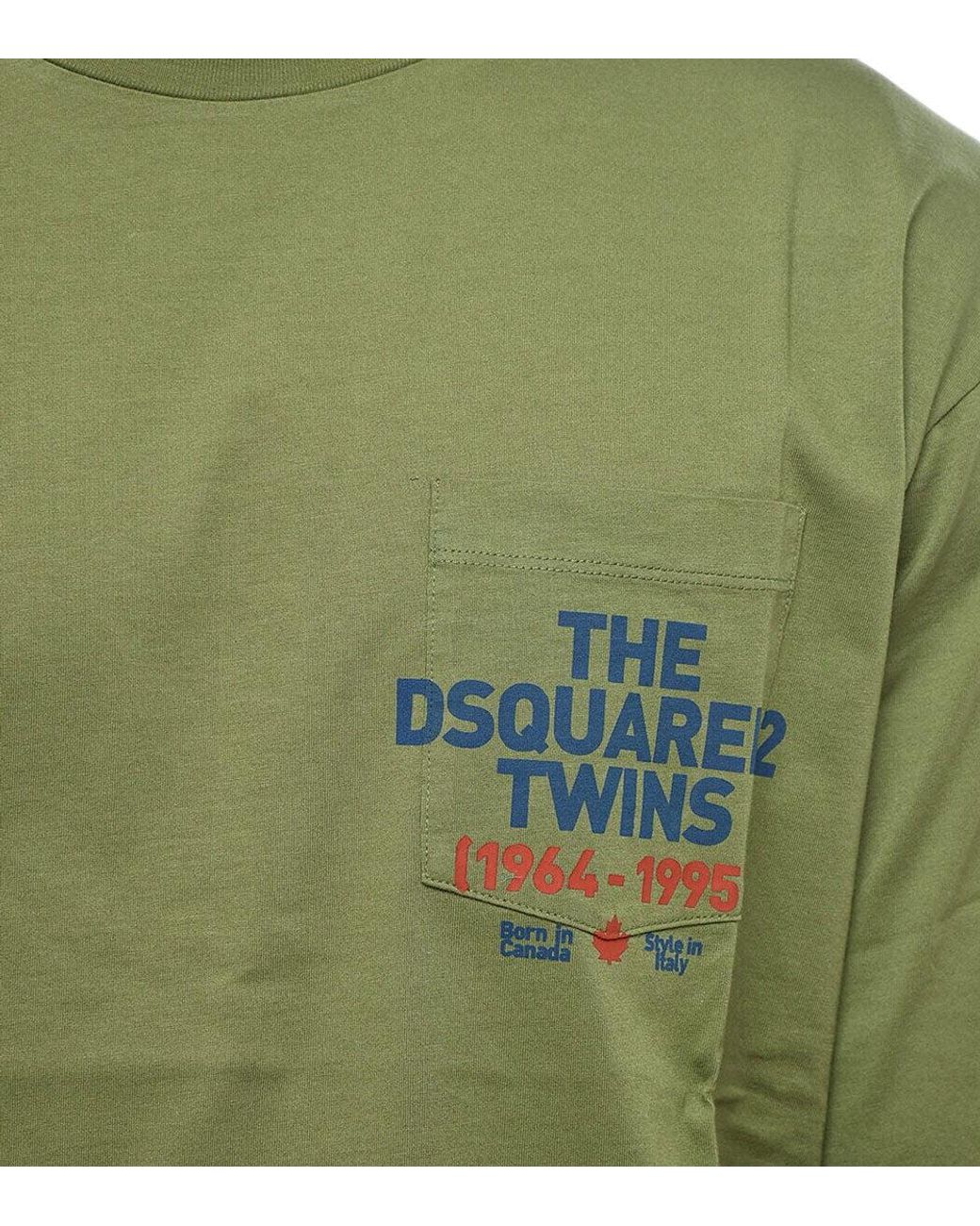 DSquared² Green Loose Logo T-Shirt for men