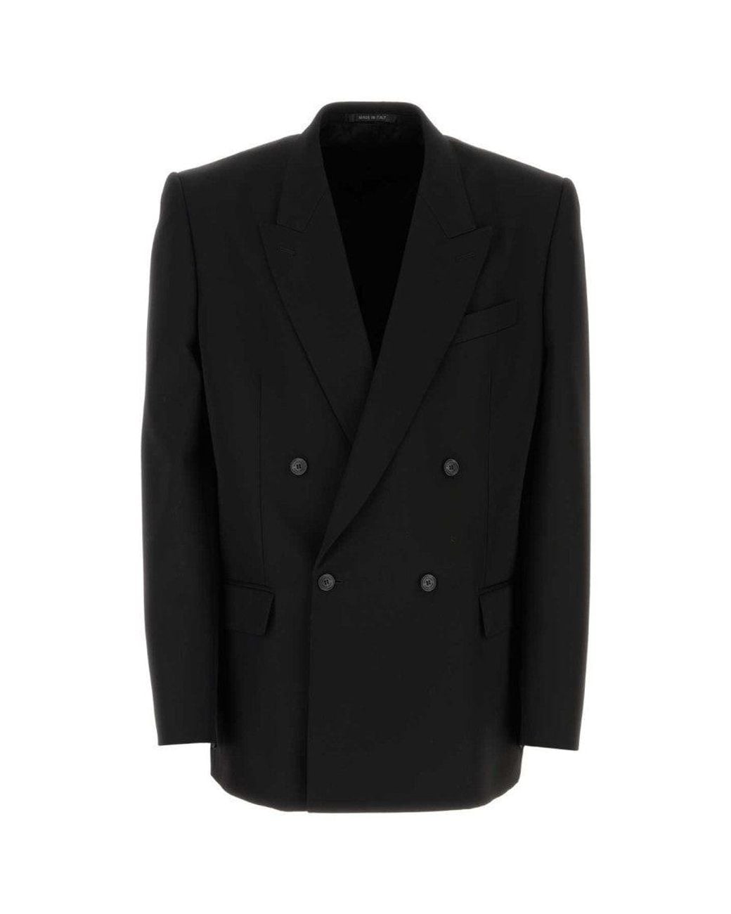 Balenciaga Black Peaked Lapel Blazer for men
