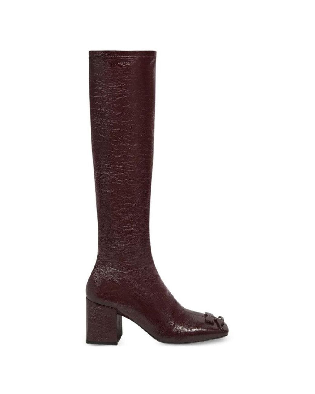 Courreges Brown High Leather Boots