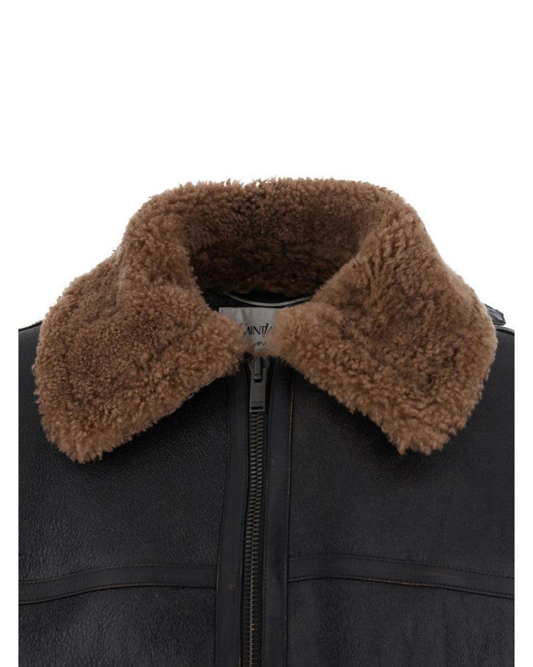 Saint Laurent Black Mock Collar Jacket for men