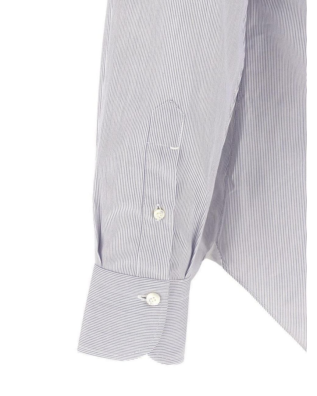 Finamore 1925 White Regular Stripes Shirt for men