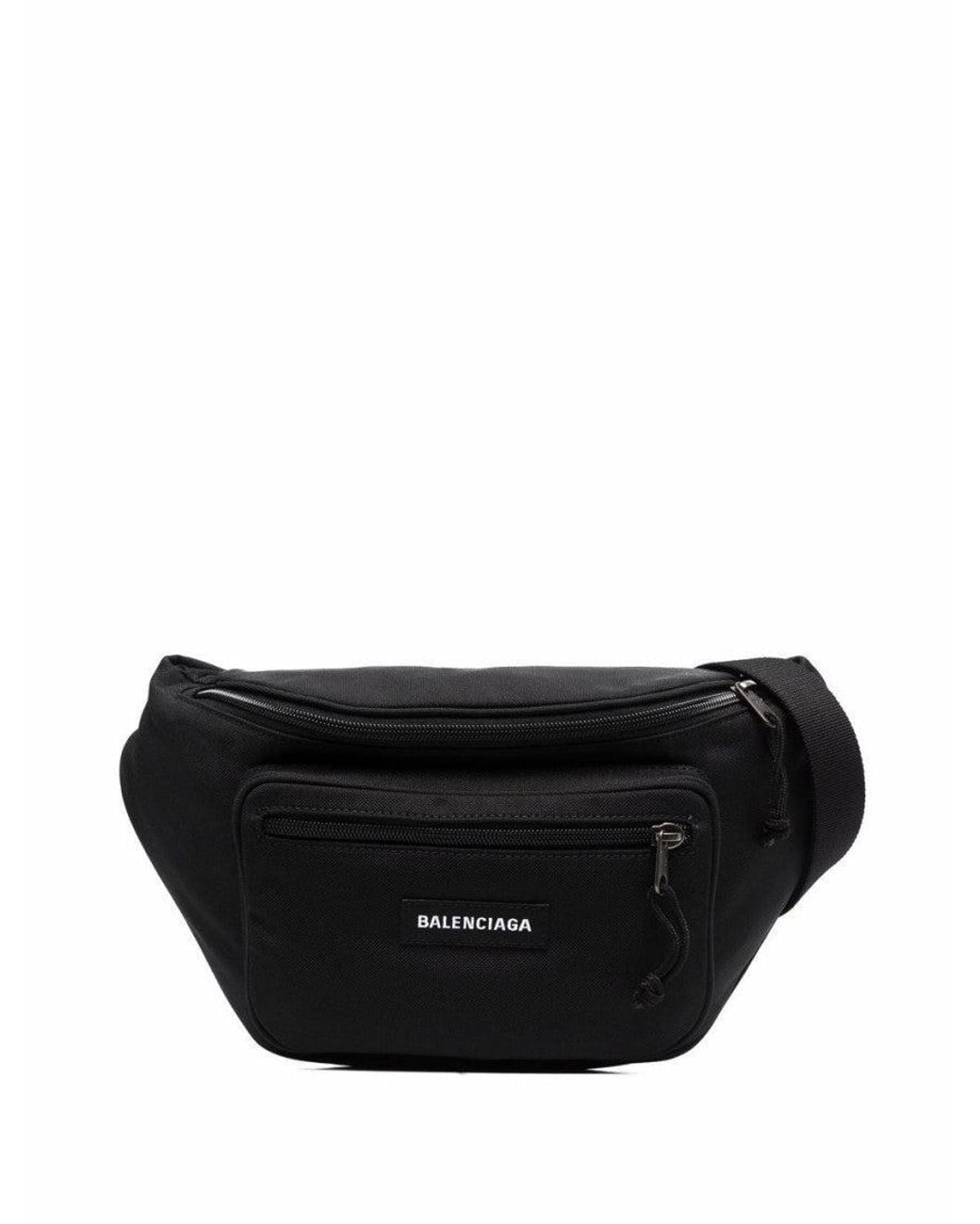 Balenciaga Black Explorer Recycled Nylon Belt Bag for men