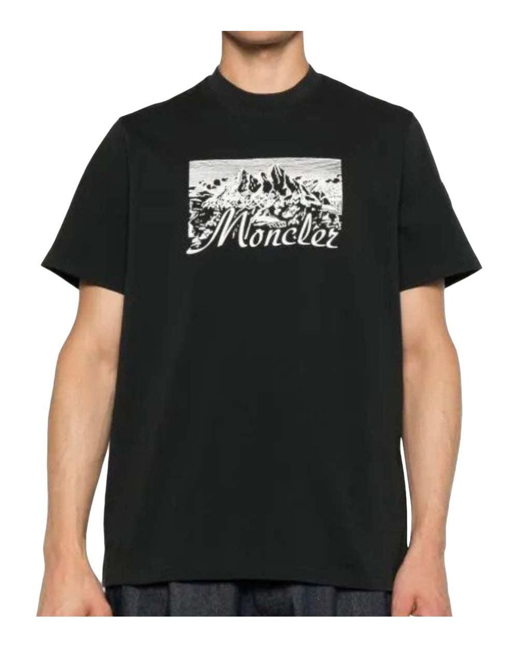 Moncler Black Crew Neck T-Shirt for men