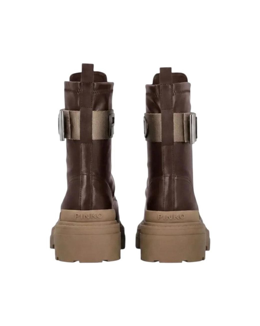 Pinko Brown Logo Carryover Boots