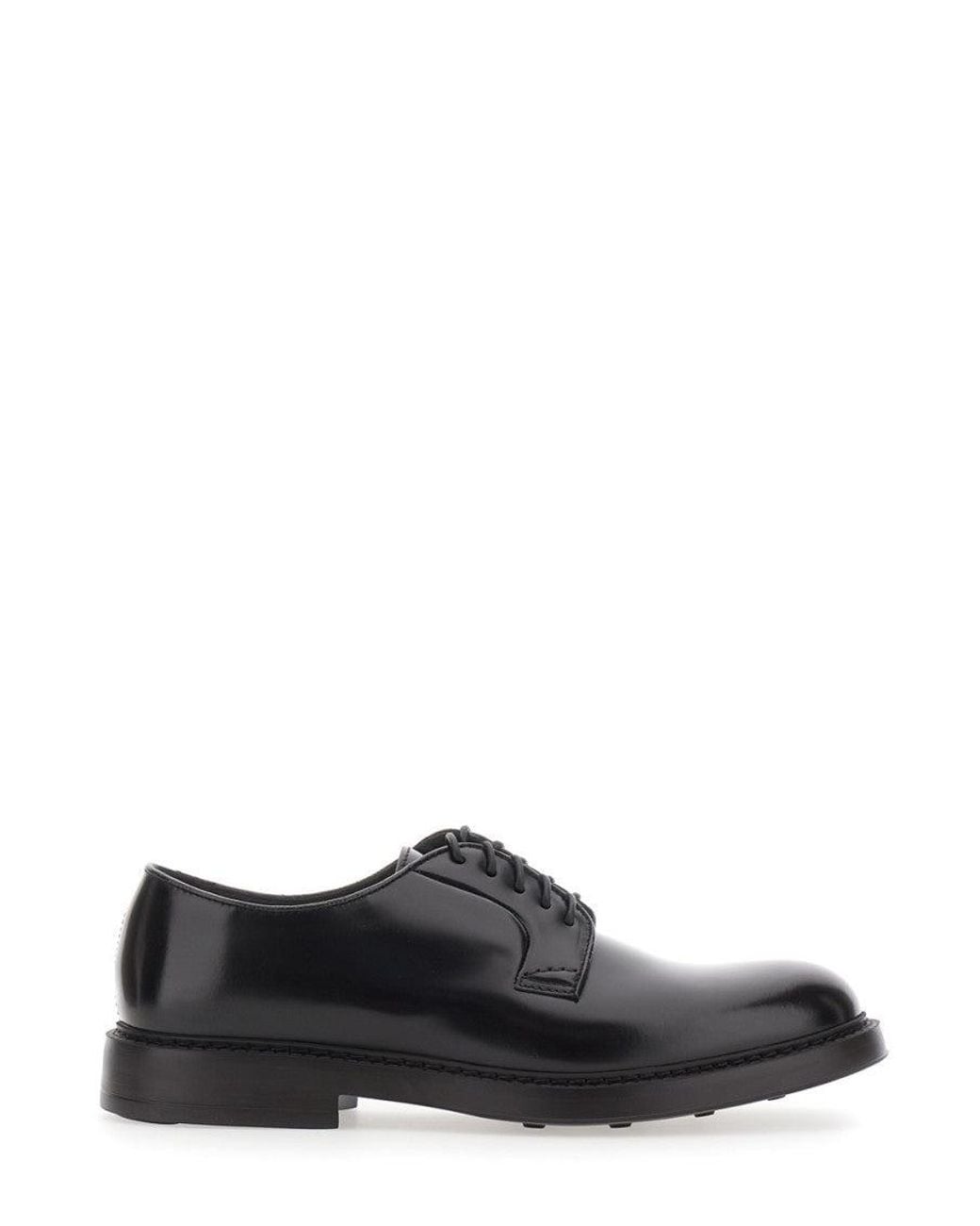 Doucal's White Leather Lace Up Shoes for men