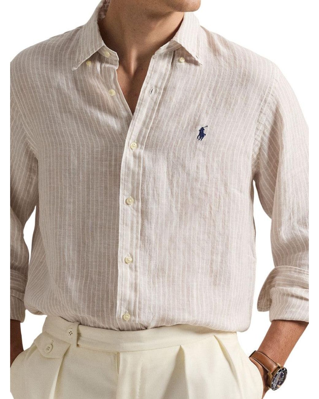 Polo Ralph Lauren White Regular Stripes Shirt for men