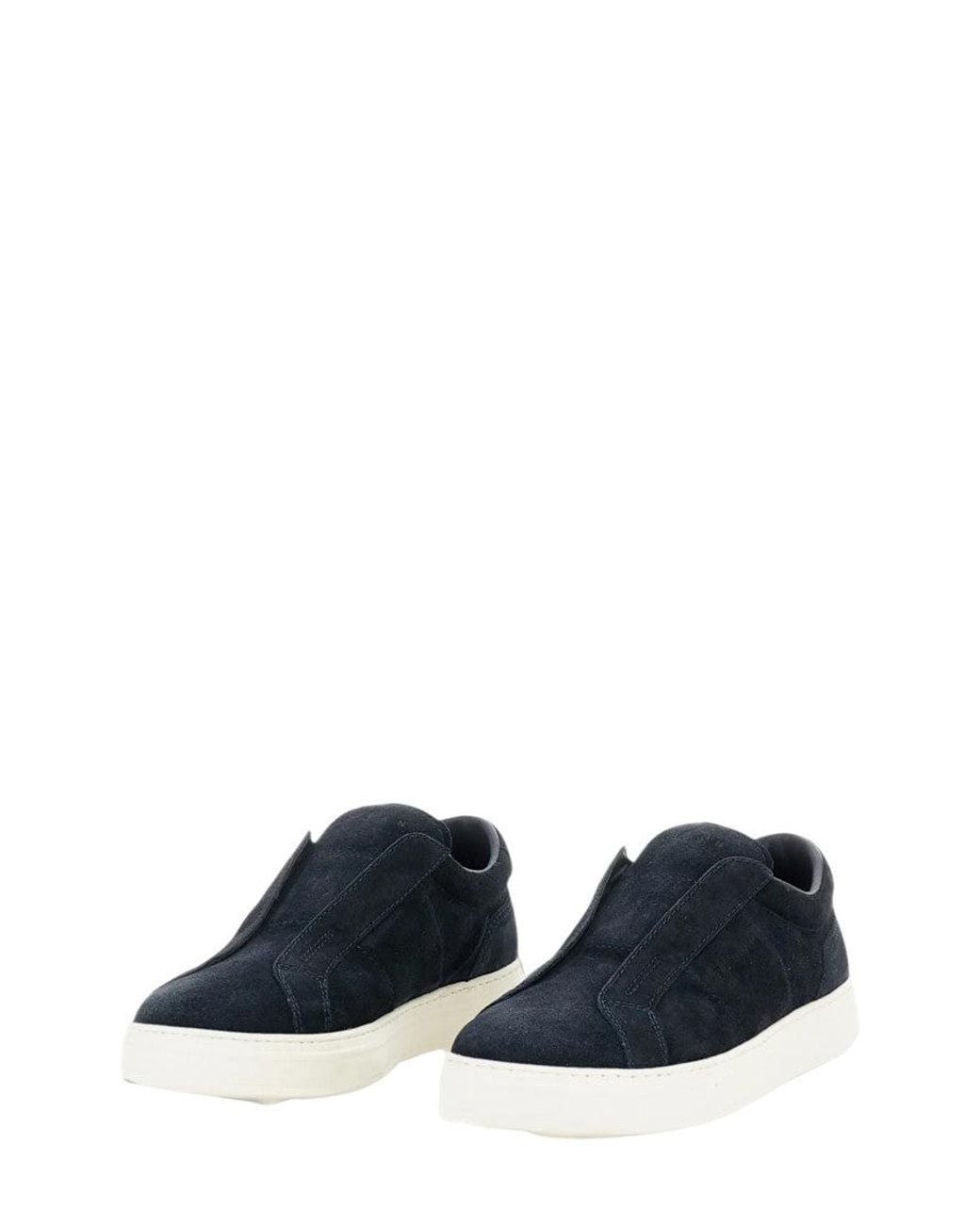 Hogan Blue Suede Leather Slip-On Sneakers for men