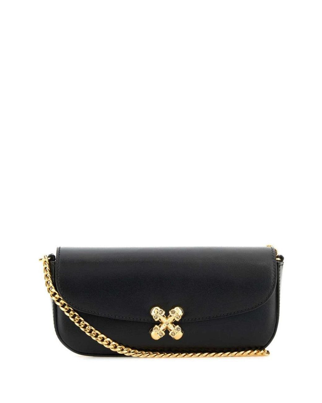 McQueen Black Skull Flower Small Crossbody Bag