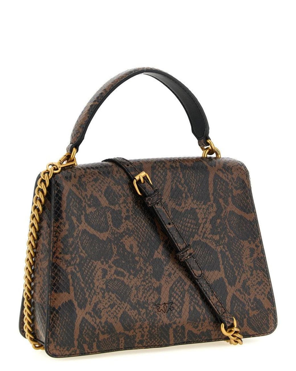 Pinko Black Dark Love One Medium Satchel
