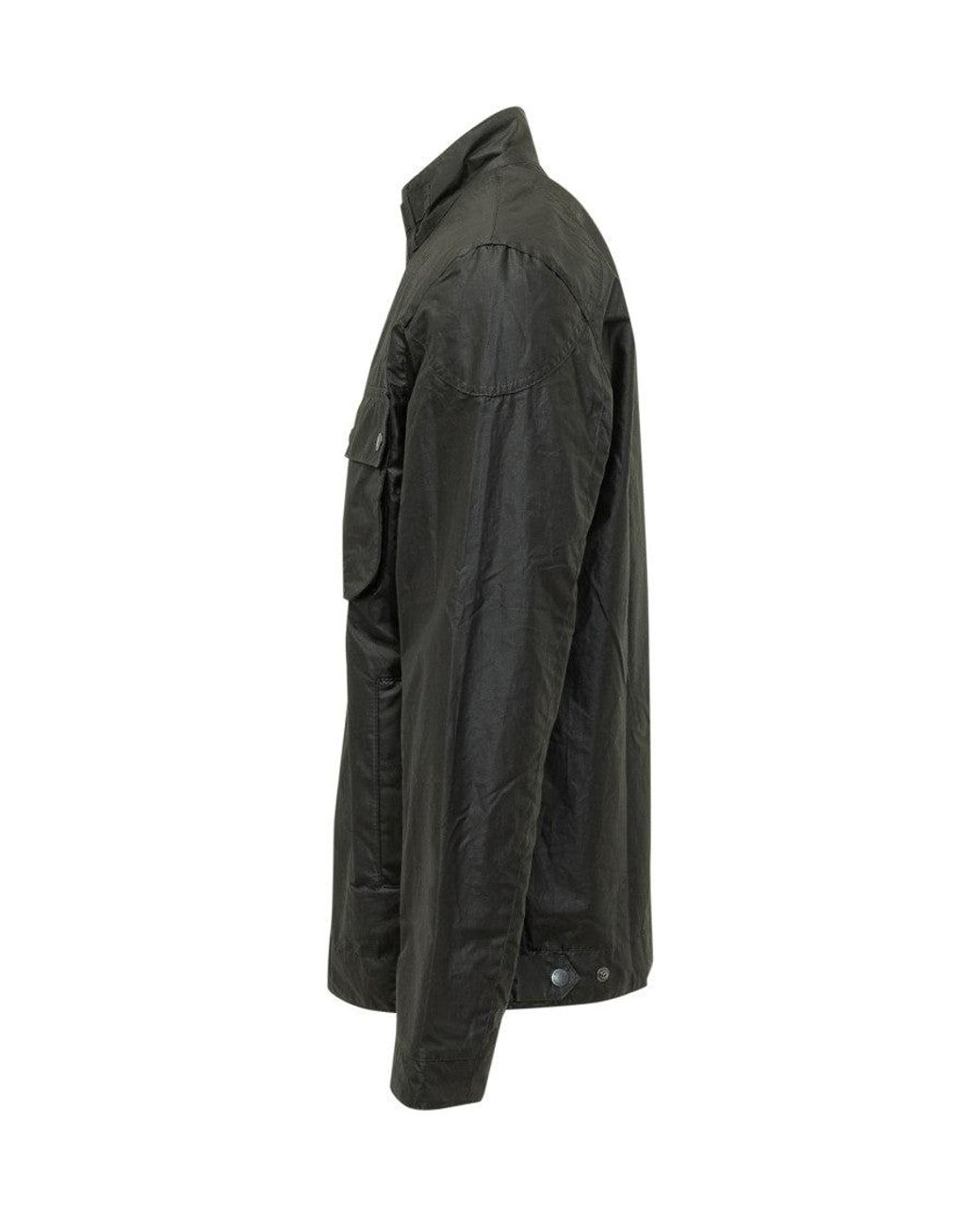 Barbour Black Solid Mandarin Collar Jacket for men