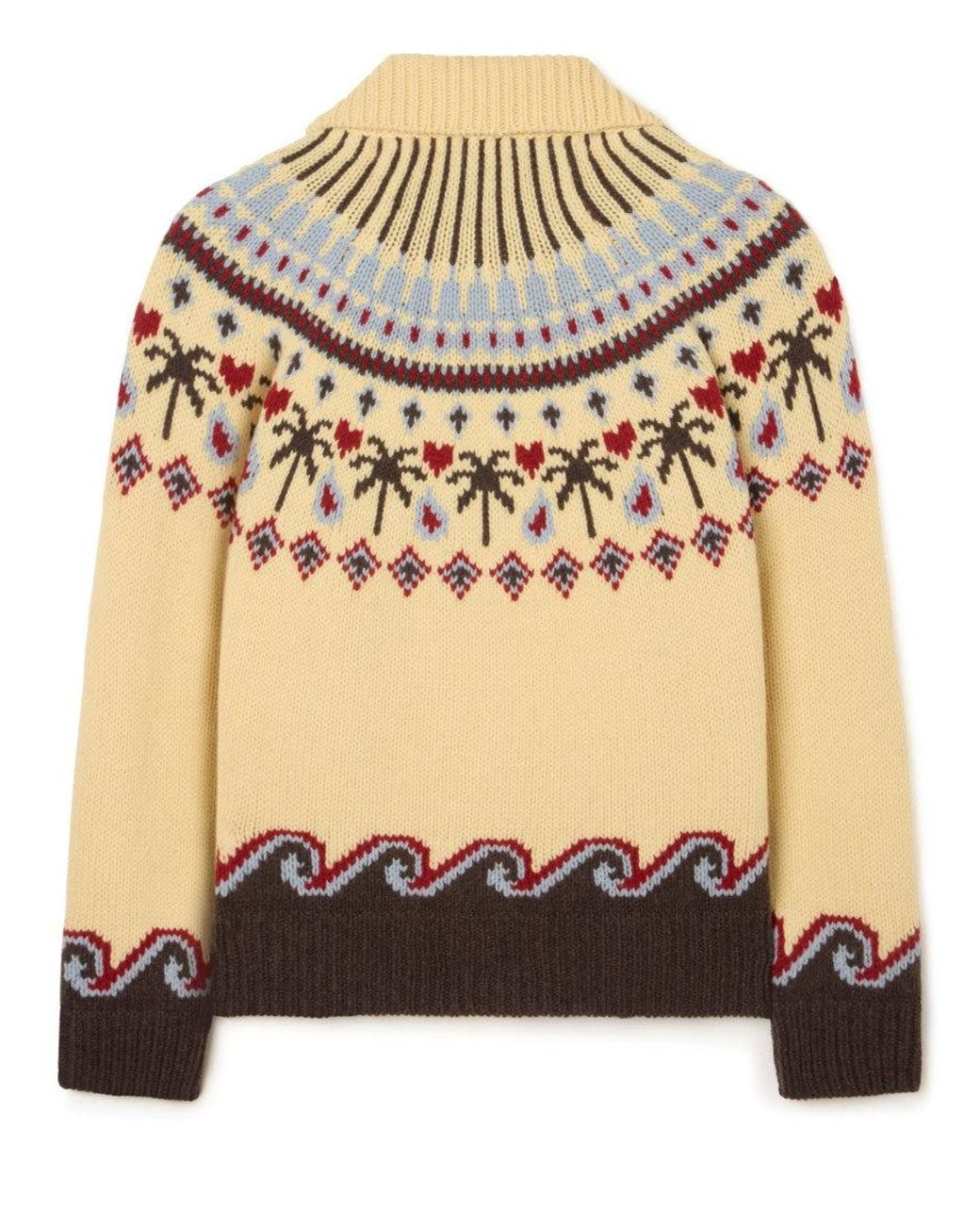 Alanui Natural Graphic Shawl Neck Cardigan