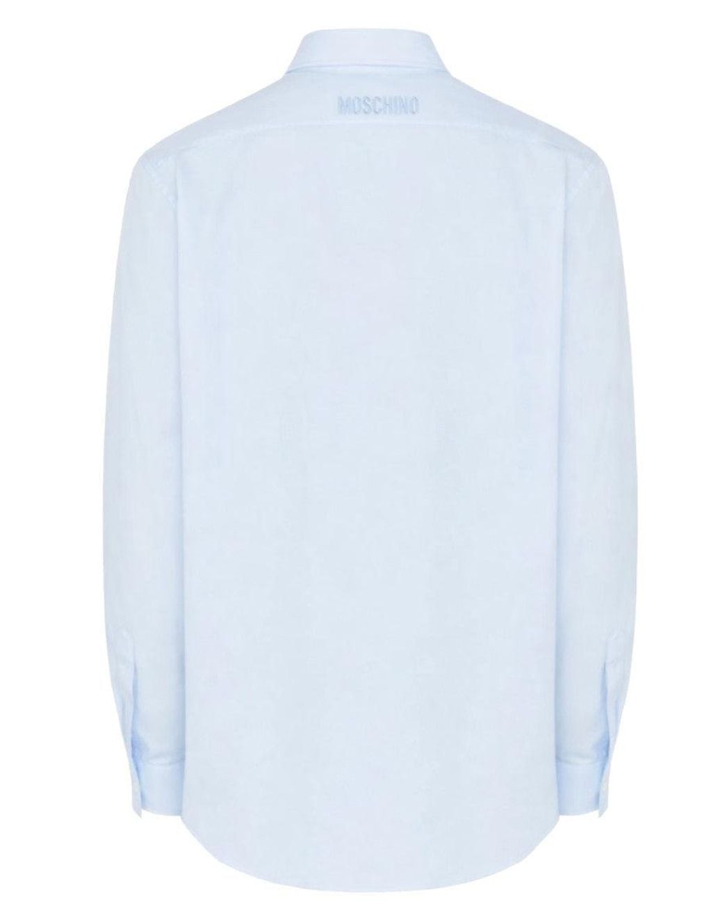 Moschino Blue Regular Solid Shirt