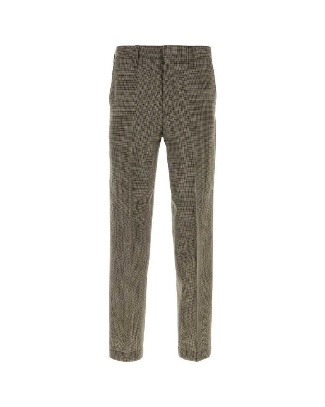 Prada Gray Flat Front Pants for men