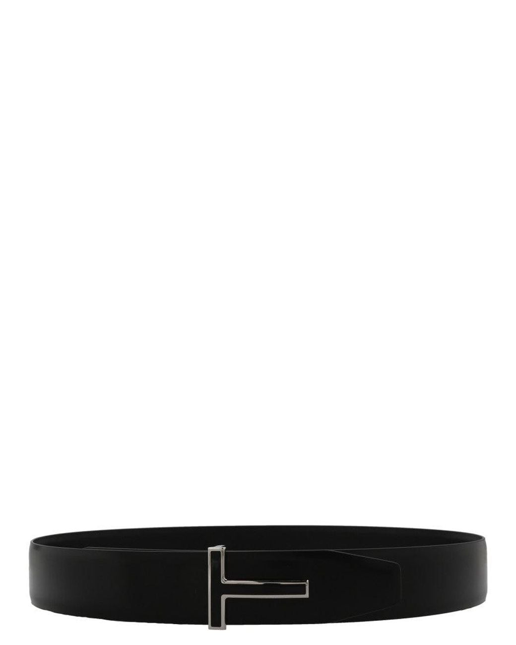 Tom Ford Black 'T' Buckle Belt for men