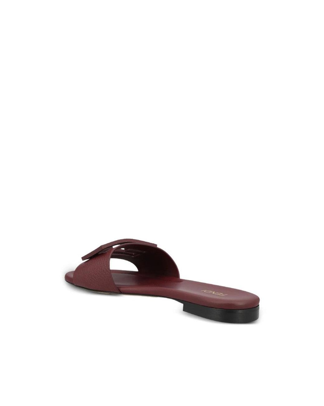 Fendi Brown Textured Baguette Sandals
