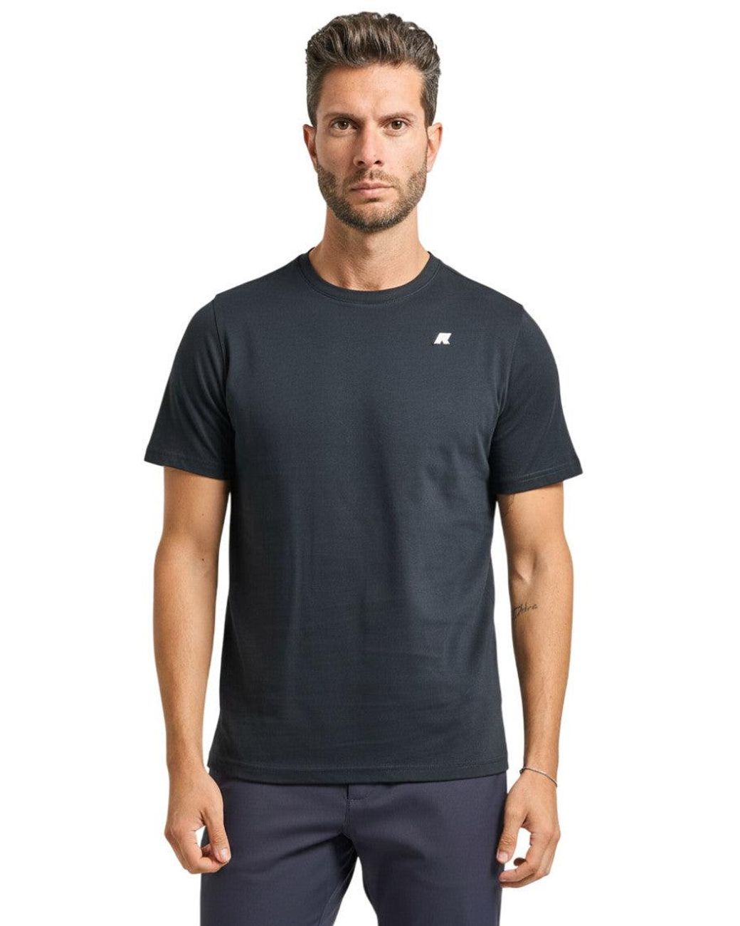 K-Way Blue Regular Logo T-Shirt for men