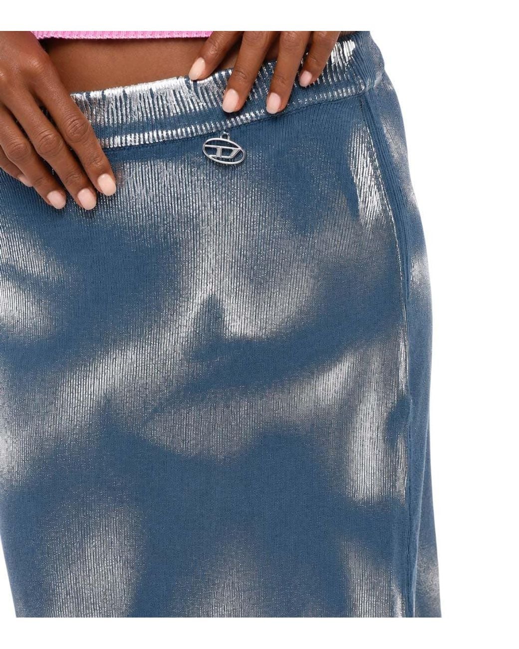 DIESEL Blue Calf Length Skirt