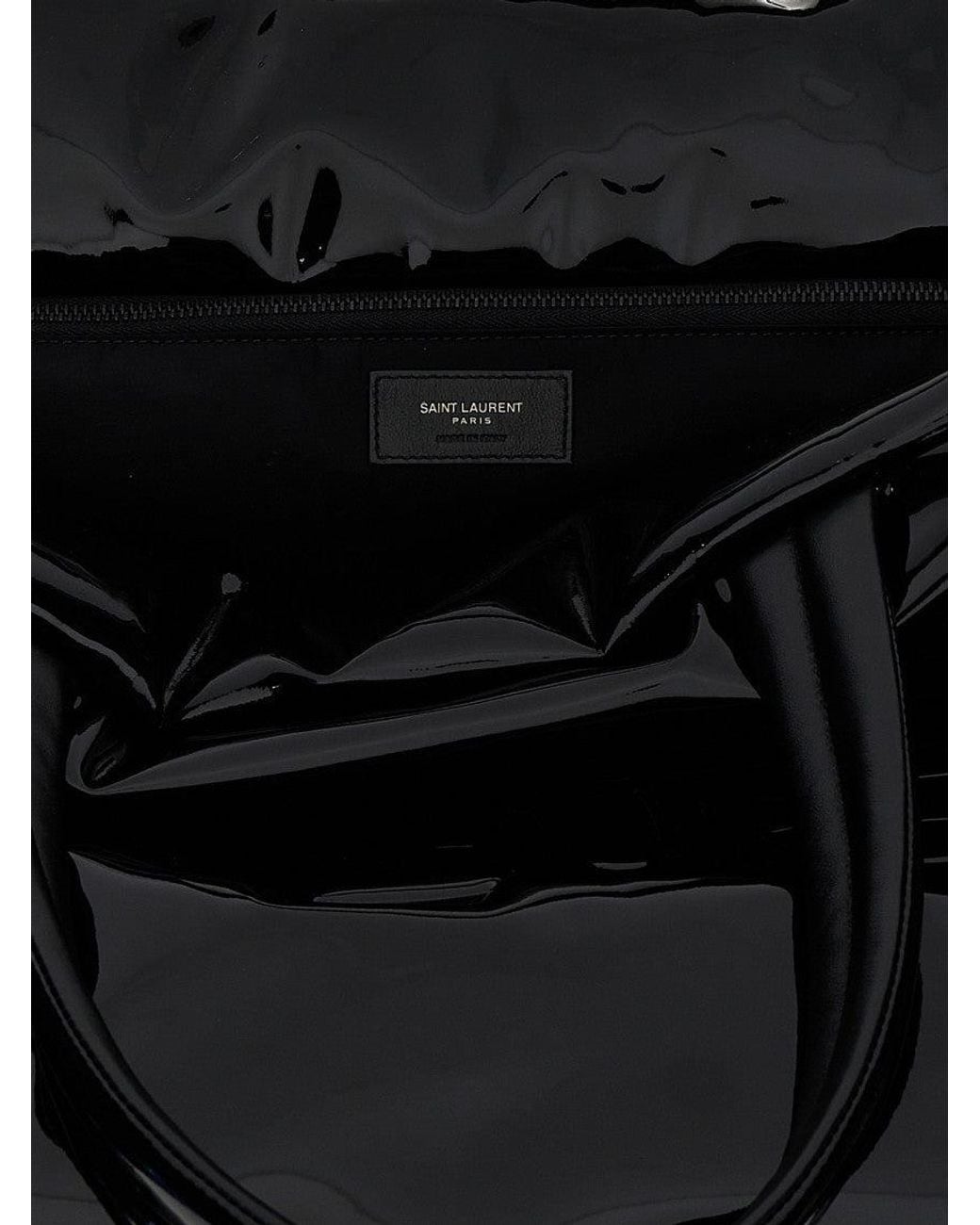 Saint Laurent Black Logo-Debossed Tote Bag for men