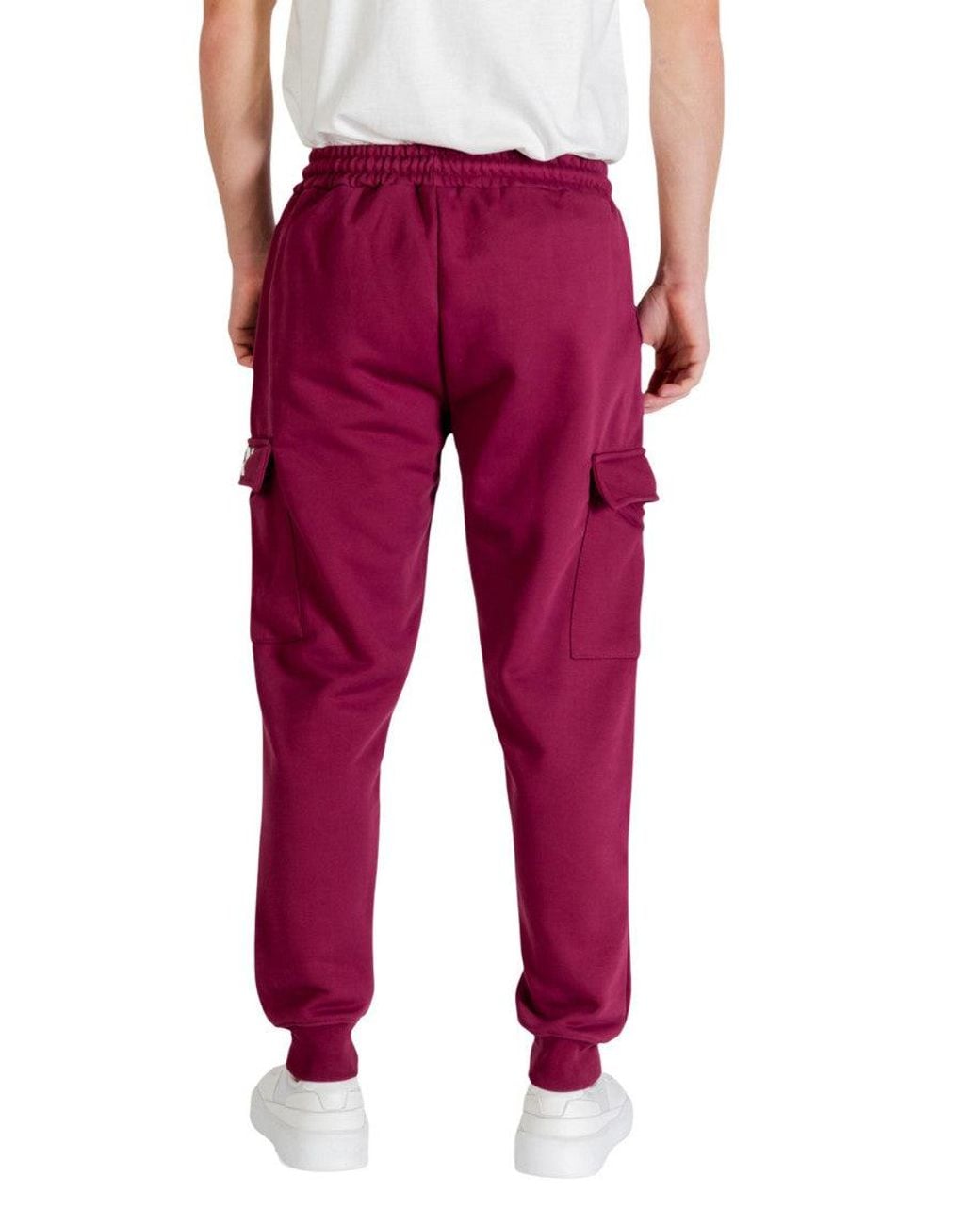 ICON DENIM Red Drawstring Joggers for men