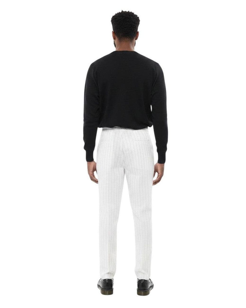 Brunello Cucinelli Black Regular Stripes Trousers for men