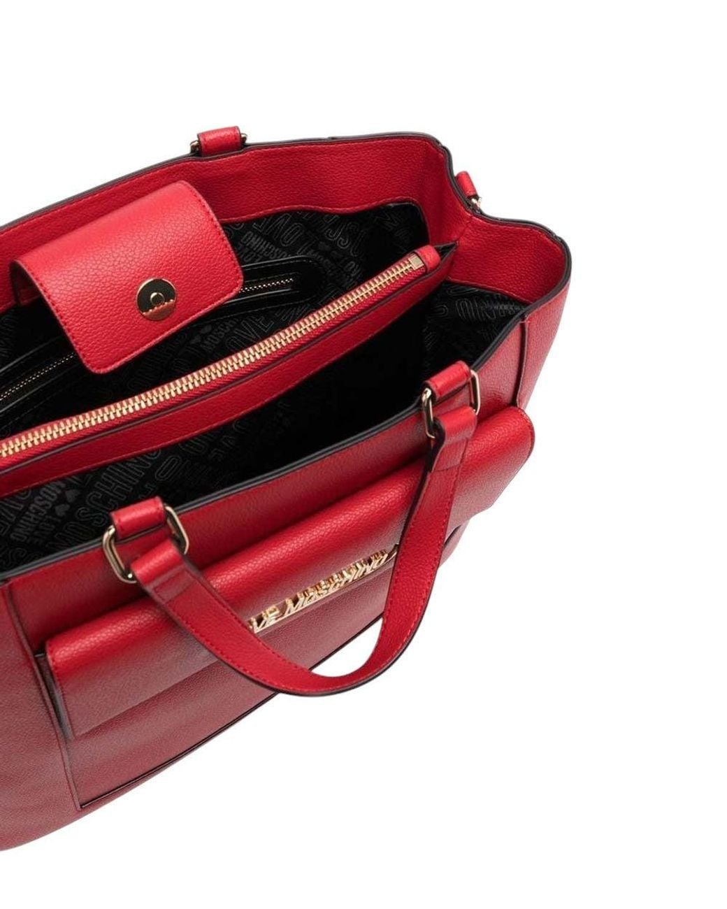 Love Moschino Red Logo Large Tote