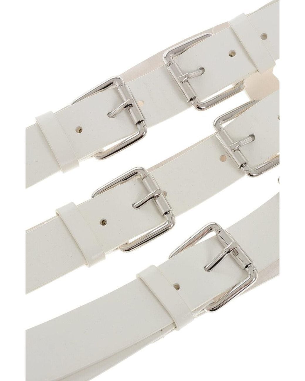 DSquared² White Triple Solid Belt