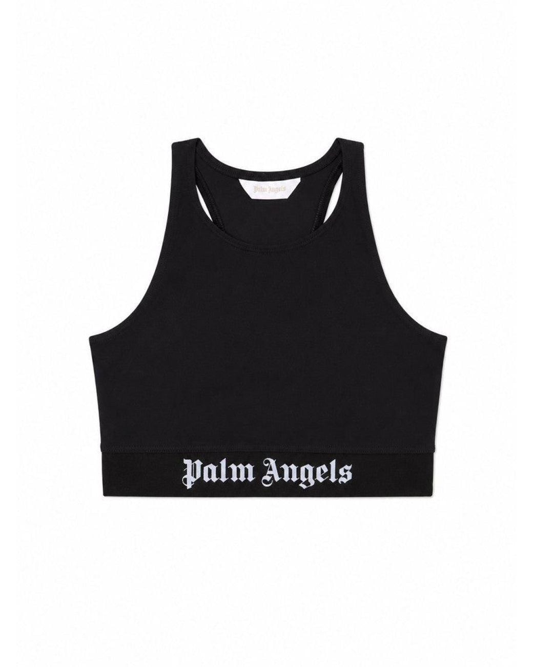 Palm Angels Black Scoop Neck Top
