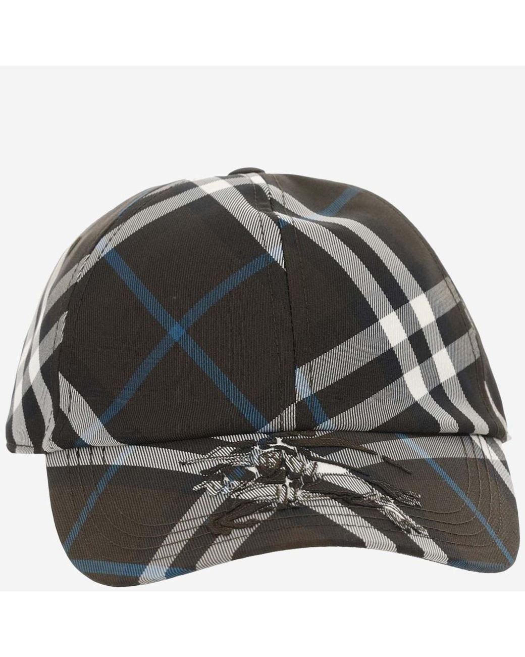 Burberry Metallic Baseball Cap With Check Pattern for men