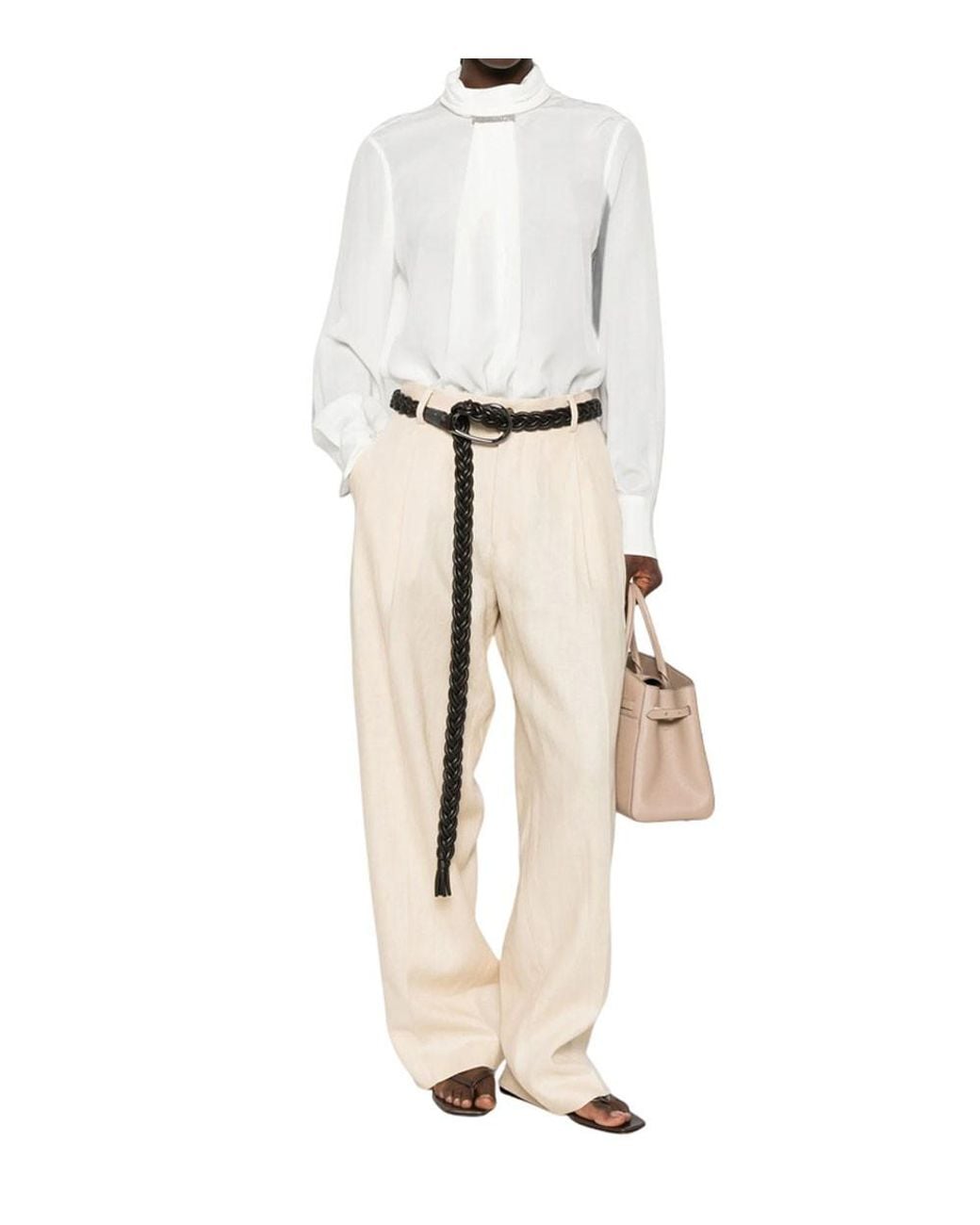 Brunello Cucinelli White Turtle Neck Top