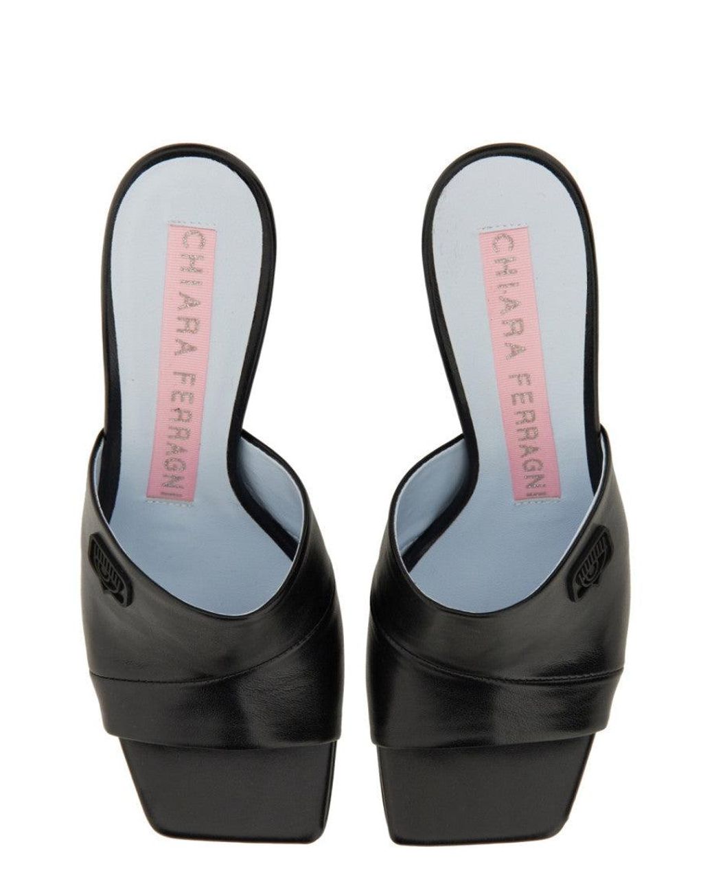 Chiara Ferragni Black Logo Heels