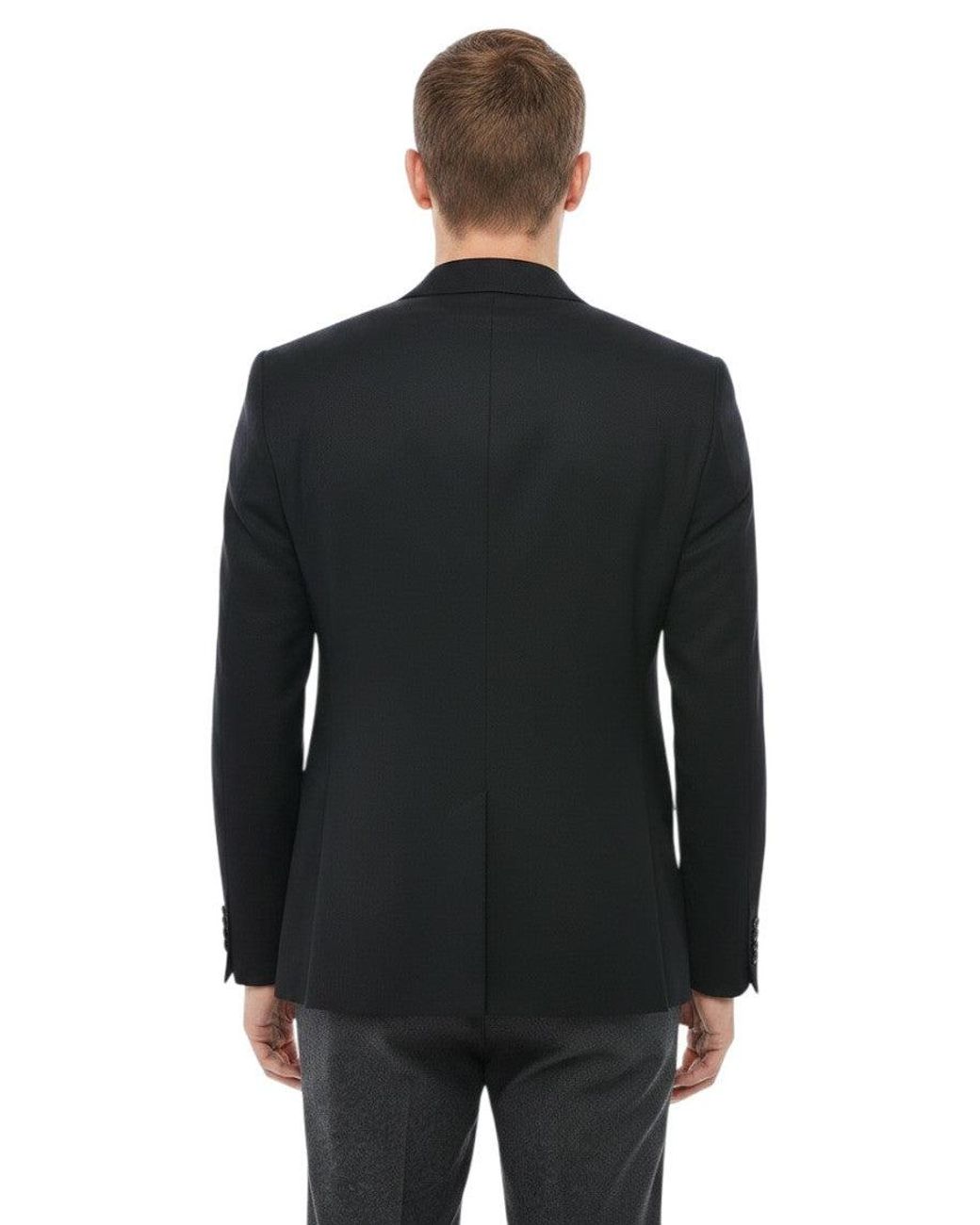 Corneliani Black Notched Lapel Blazer for men