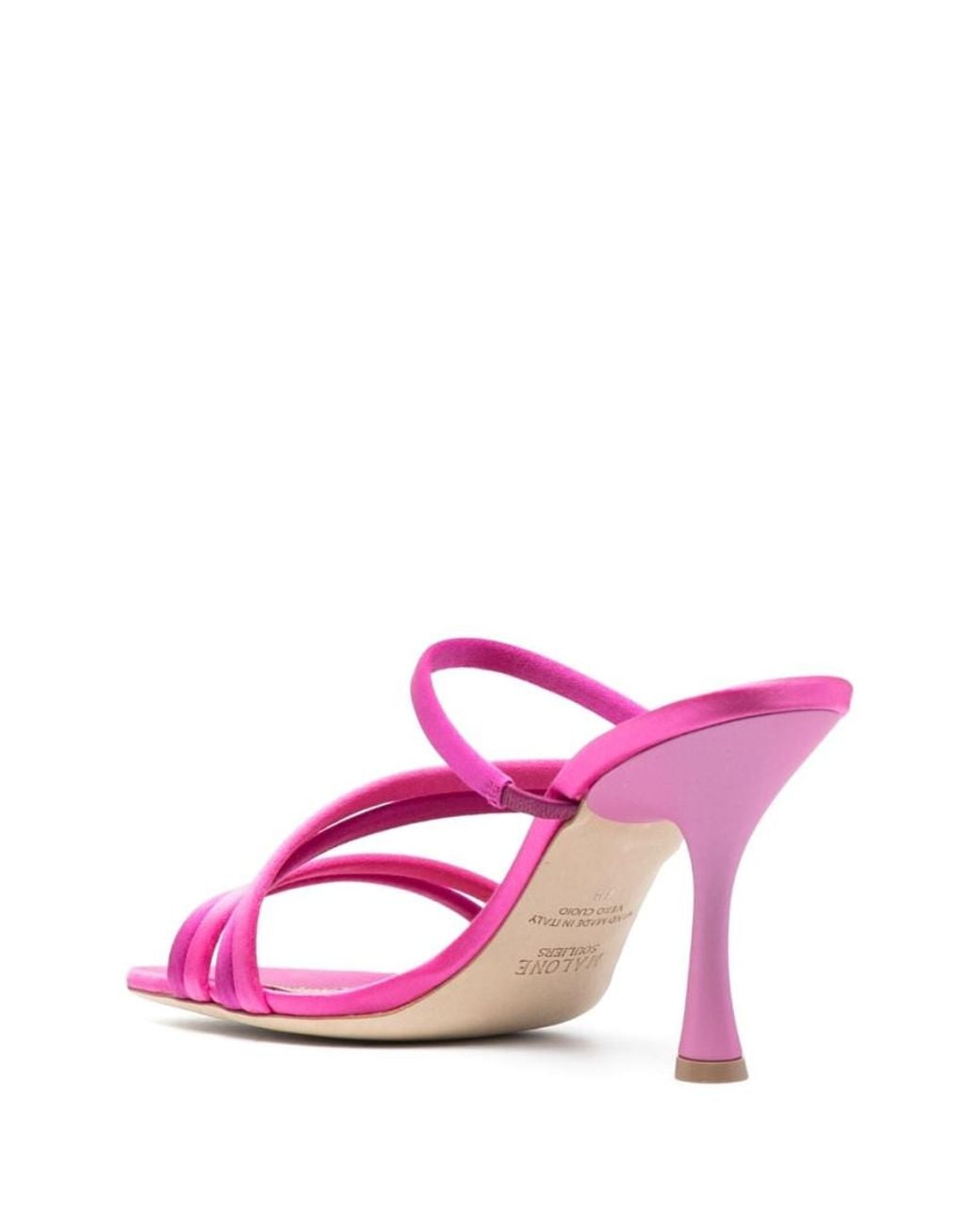 Malone Souliers Pink Tami 90 Satin Mules