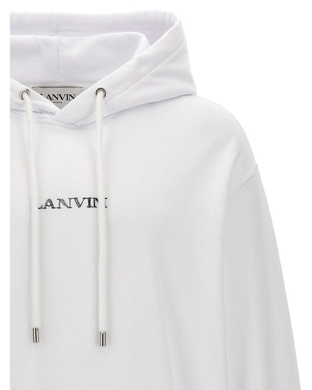 Lanvin White Logo Oversized Hoodie for men
