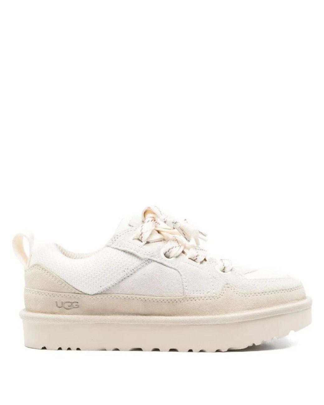 Ugg White Lowmel Suede Sneakers