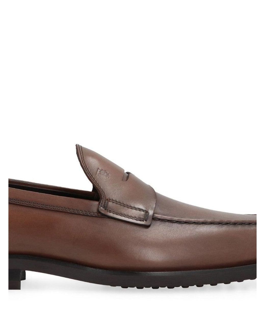 Tod's Brown Formal Classic Loafer Shoes for men
