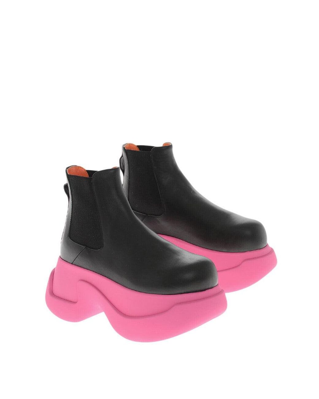 Marni Pink Leather Chelsea Boots