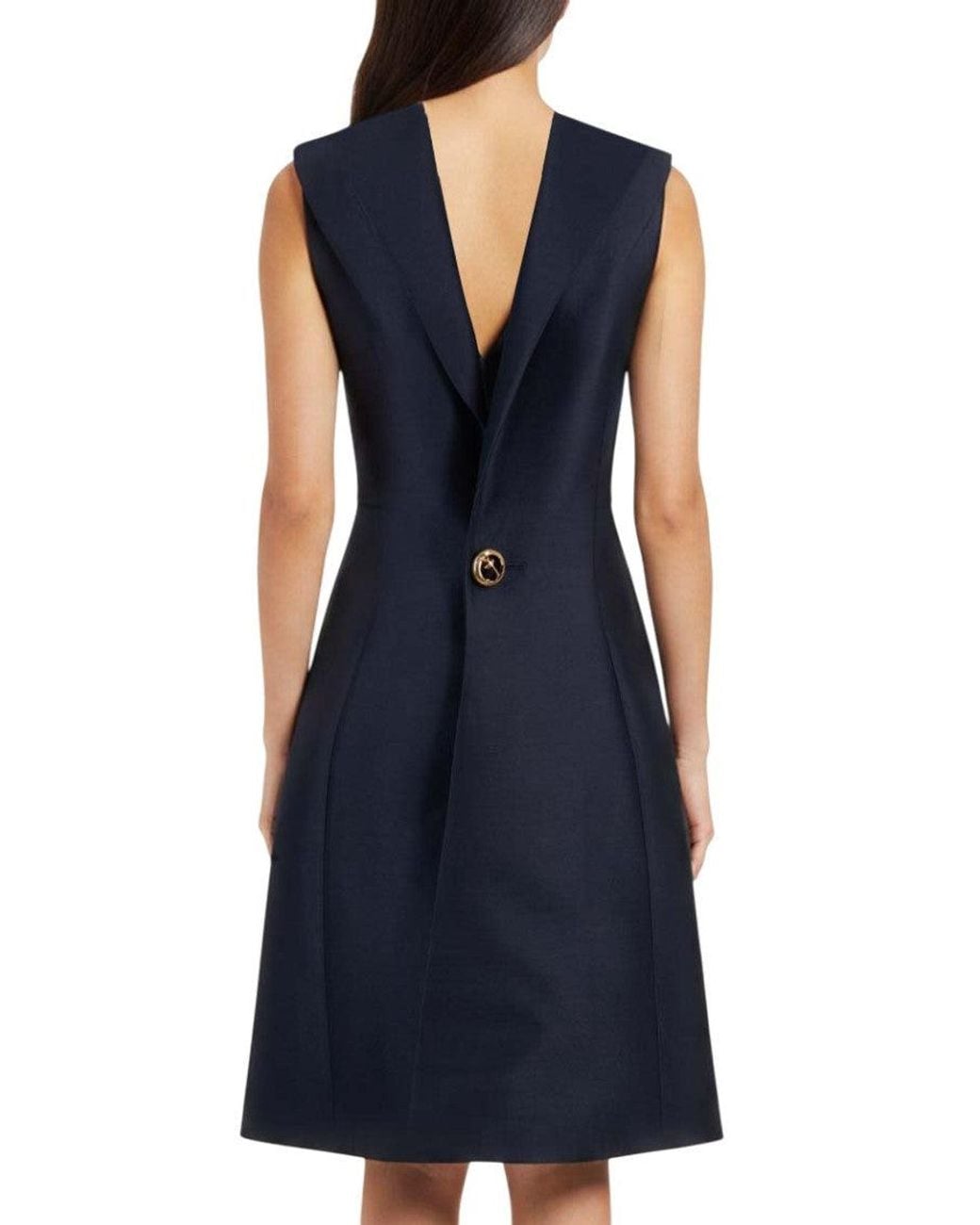 Balenciaga Blue Solid Mini Dress