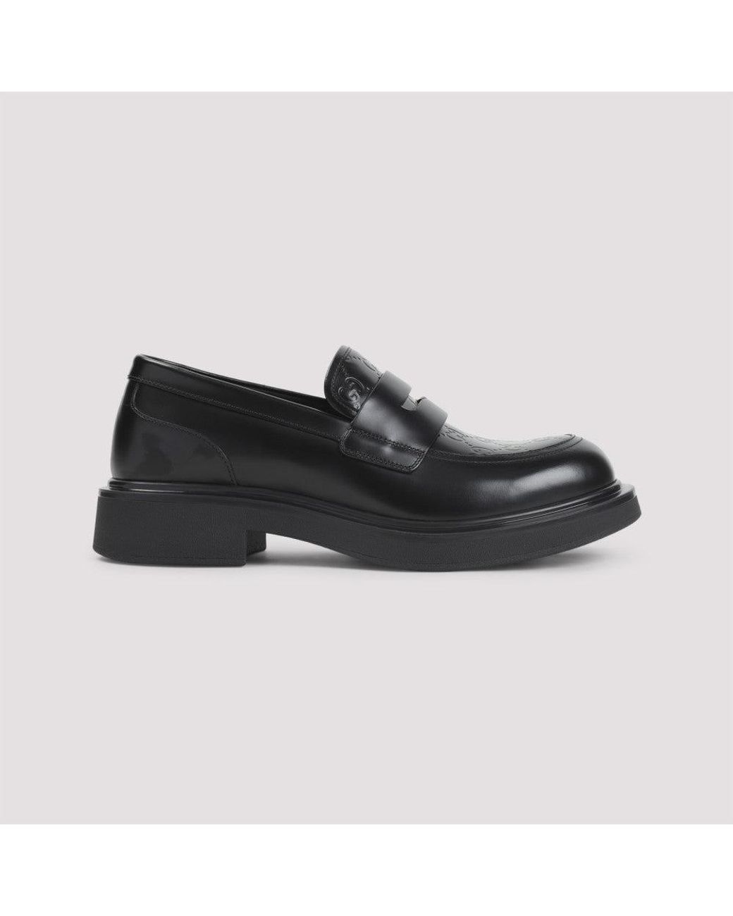 Gucci Black Enki Calf Leather Loafers for men