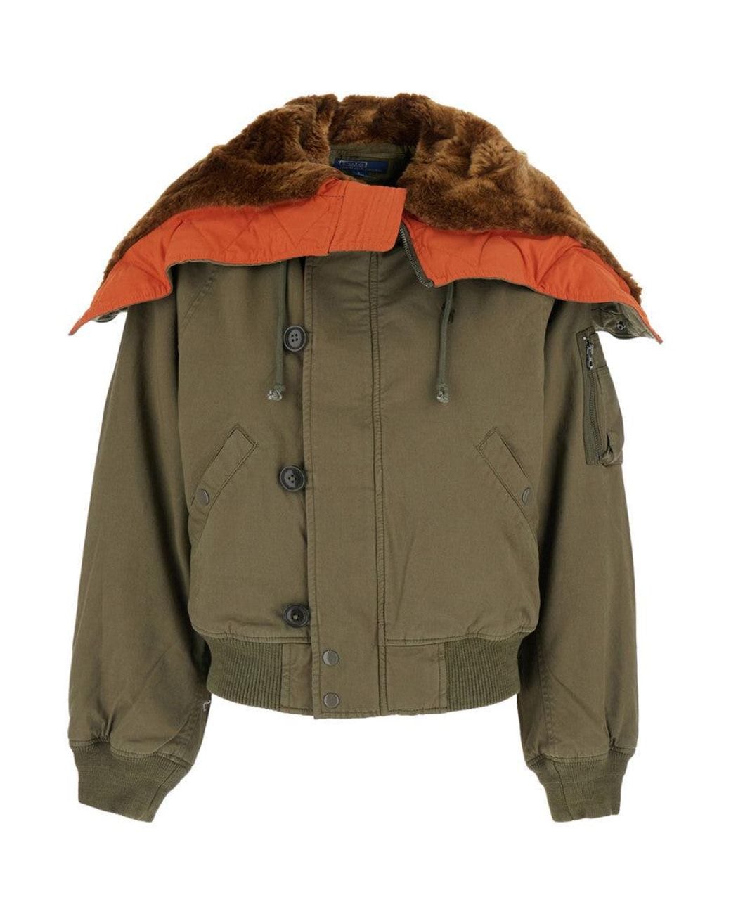 Polo Ralph Lauren Green Furr Collar Jacket