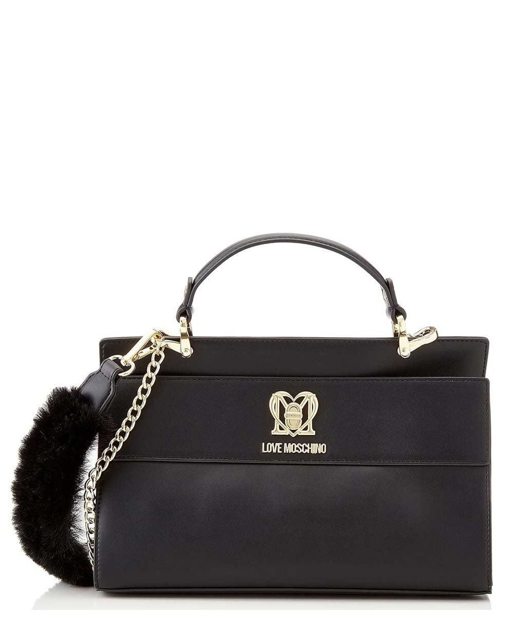 Love Moschino Black Logo Plaque Small Satchel