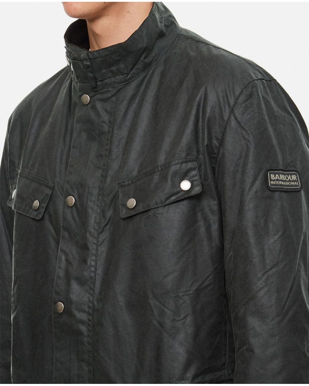 Barbour Gray Dark Duke Wax Jacket for men