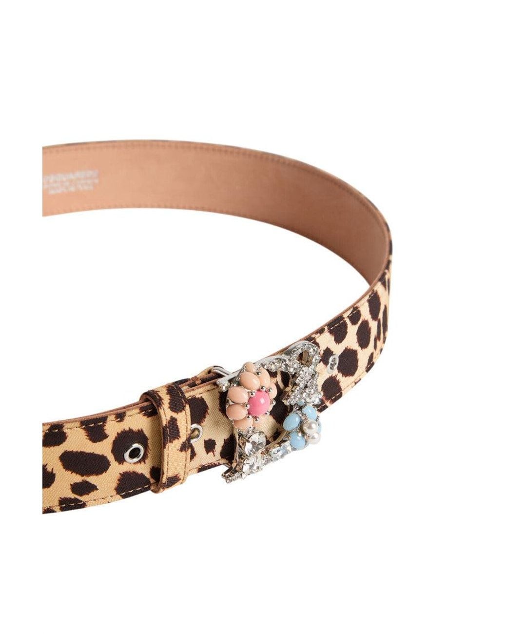 DSquared² Metallic Animal Print Casual Belt