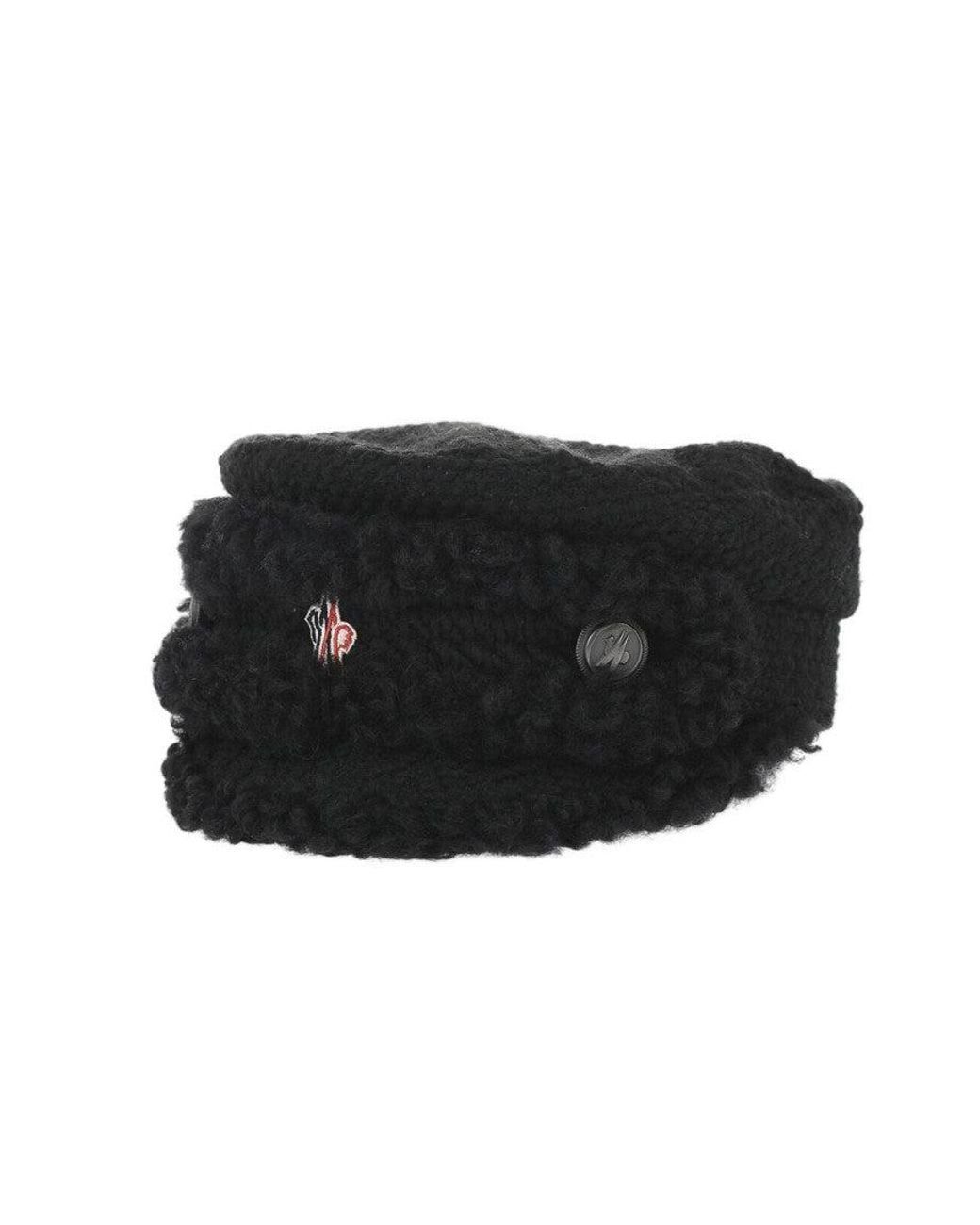 Moncler Black Textured Breton Hat