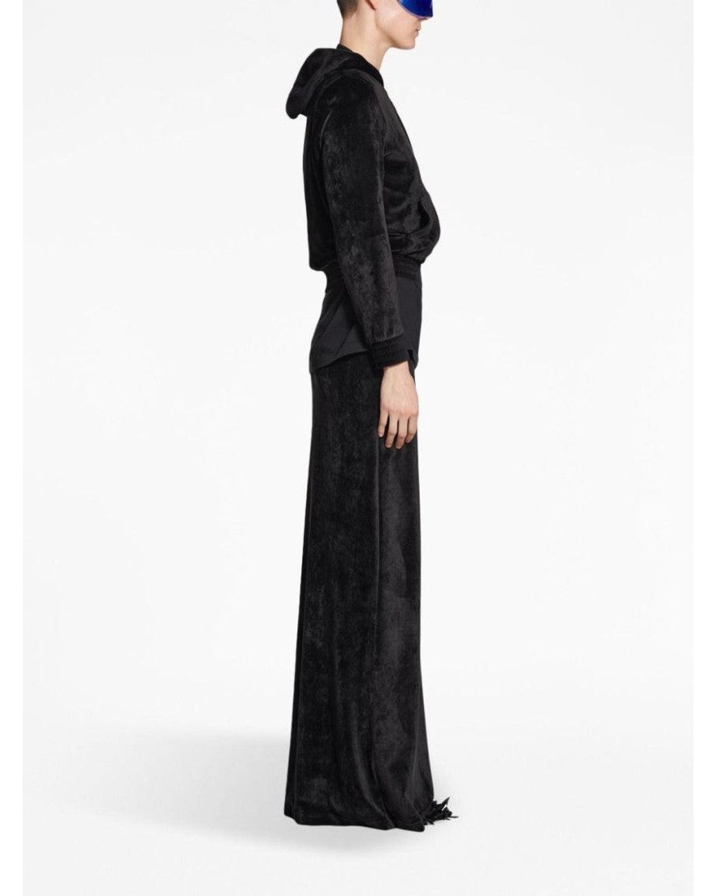 Balenciaga Black Velvet Maxi Skirt