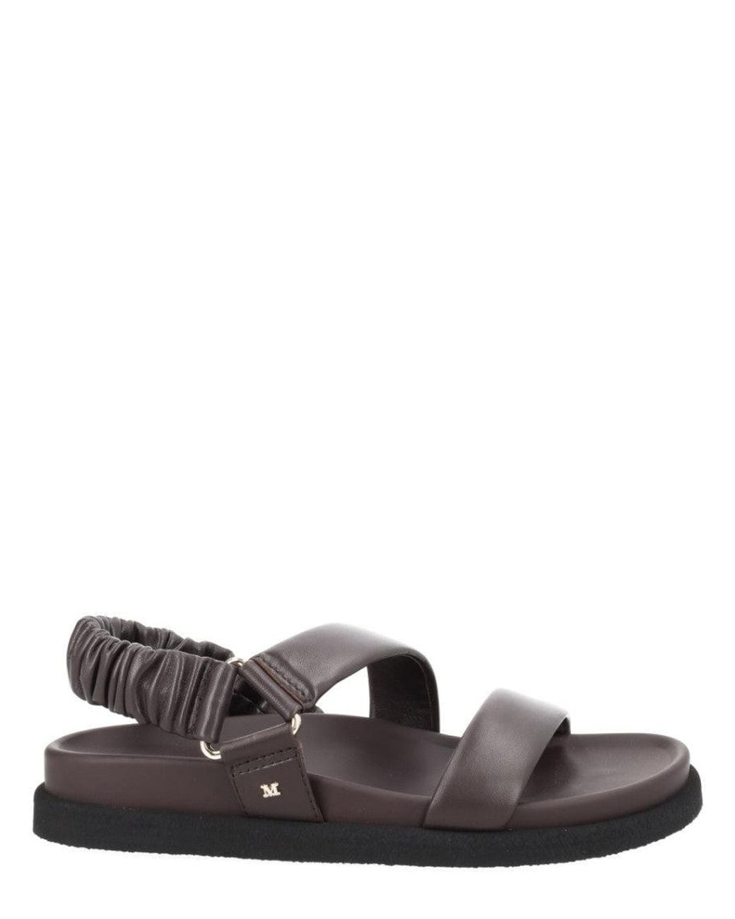 Max Mara Brown Macro Leather Sandals