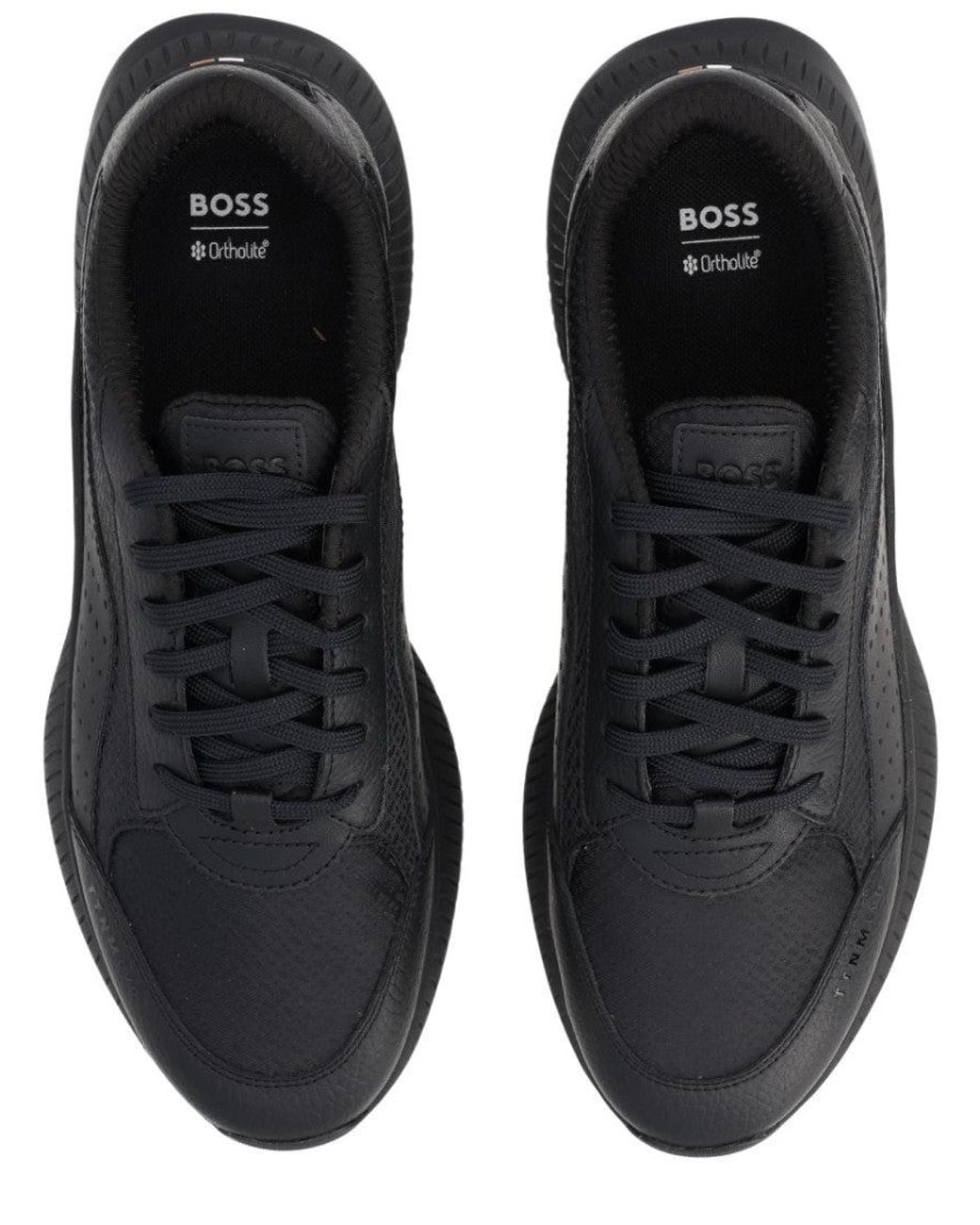 Boss Black Lace-Up Sneakers for men